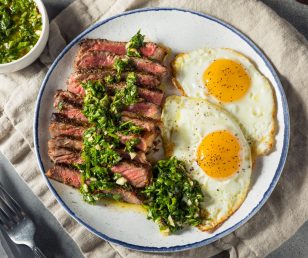 Steak & Egg with Home Fries and Chimichurri